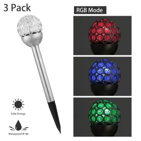 Solarek 3 Pcs Outdoor Solar Lights IP44 Waterproof Ball RGB Light Garden Decor Lamp Landscape