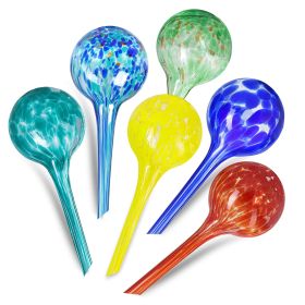 Plant Watering Globes Set of 6 Self Watering Globes for Indoor Outdoor Plants Multicolored Automatic Glass Watering Bulbs for Everyday Use Measur