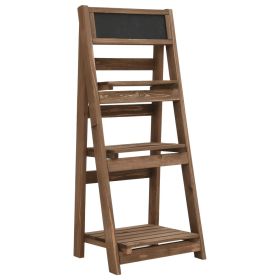 3-Tier Plant Stand with Blackboard 15.7"x11.8"x35.4" Solid Fir Wood