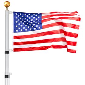 VEVOR 25FT Telescoping Flag pole Kit, Heavy Duty Aluminum Alloy in Ground Flag Poles for Outside, 3 Display Modes Flagpole with 3x5 American Flag