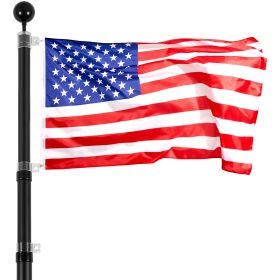 VEVOR 25FT Telescopic Flagpole Kit Heavy Duty Aluminum Flag Pole American Black
