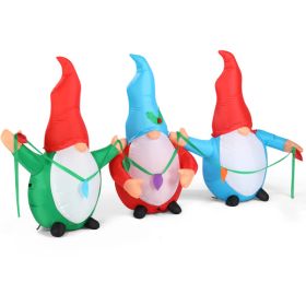 6.6 FT Lighted Christmas Christmas Gnomes Elves