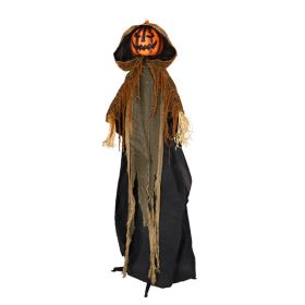5.8ft Halloween Decorations Outdoor Life Size Animatronics Pumpkin Ghost, Sound-Actived Party Decor with Creepy Sound