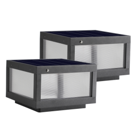 Solar Wall Light With Dimmable LED-2 Package (Color: Black)