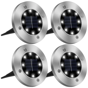 4Pcs Solar Powered Ground Light Outdoor IP65 Waterproof Buried (Option: 4pcs)