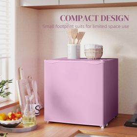 1.1 Cu.Ft Countertop Mini Freezer, Compact Upright Freezer With Removable Shelves (Color: PINK)