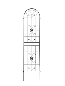 2 Pack Metal Garden Trellis 86.7" x 19.7" Rustproof Trellis for Climbing Plants Outdoor Flower Support Black (Color: as Pic)