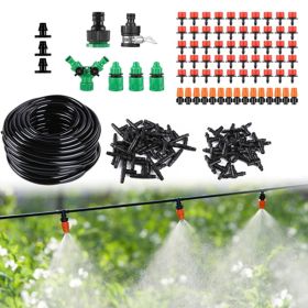 Irrigation System Misting with Nozzles for Garden Lawn Greenhouse (Type: Garden Tools, Color: Black)
