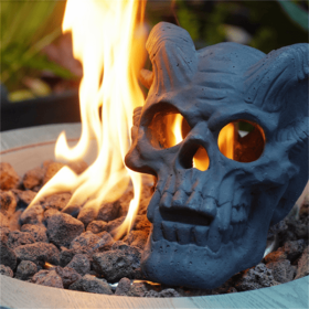 Halloween Metal Skull Gas Log (Options: No Options)