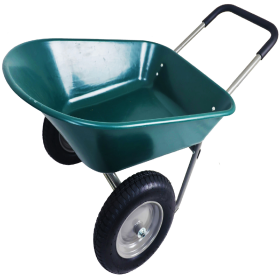 Dual-Wheel Home Garden Yard Utility Wheelbarrow Cart With Built-in Stand (Option: Retail Package)