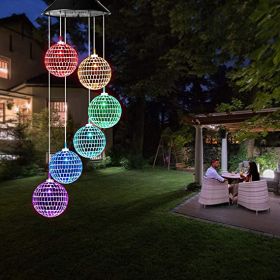 1pc Solar Wind Chimes Mobile Hanging LED Light Color Changing Wind Chime Birthday Gift For Mom Mother Laddies And Garden Patio Yard Decoration Ball (Option: Ball)